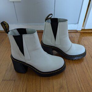 Dr. Martens Air Wair White Spence Leather Heel Chelsea Boots
